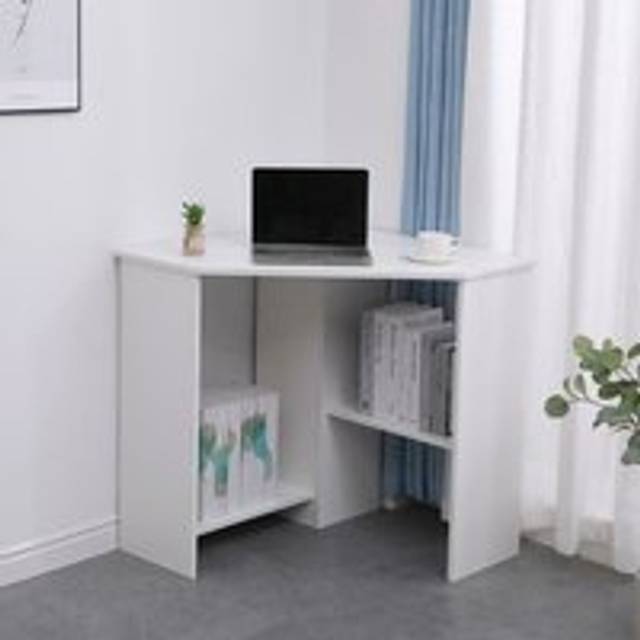 (White) Wellington Computer Desk PC Laptop Table Corner Home Office Study Gaming