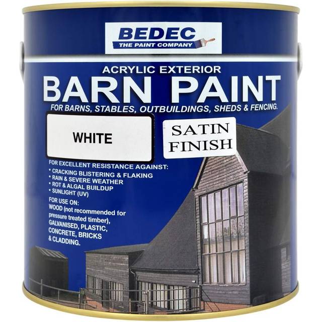 Bedec Barn Paint Satin 2.5L in White Plastic