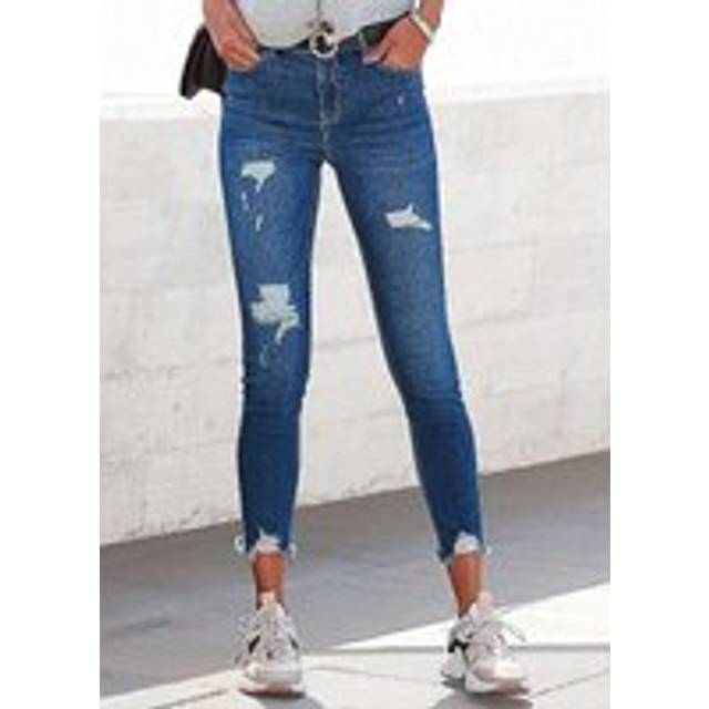 Buffalo Distressed Skinny Jeans - Dark Blue Washed