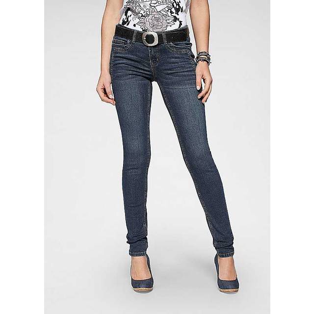 Arizona Low Waist Skinny Jeans - Dark Blue Worn