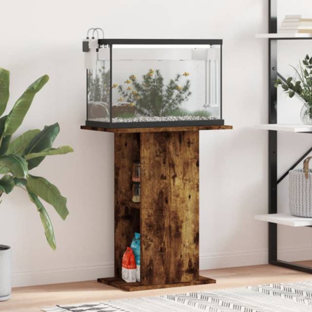 vidaXL Aquarium Stand Smoked Oak 60.5x36x72.5 cm Engineered Wood - Brown