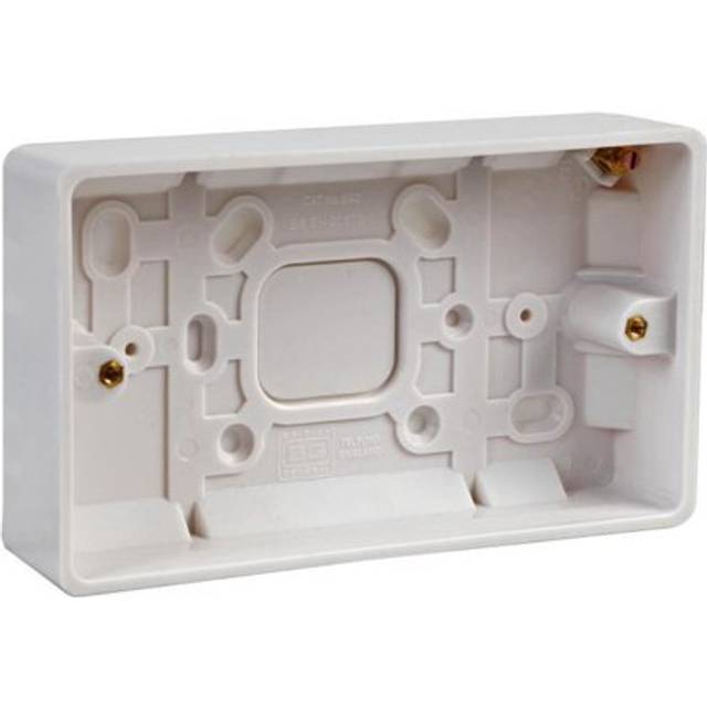 BG Low Profile Moulded Surface Box 2 Gang 32mm in White Plastic