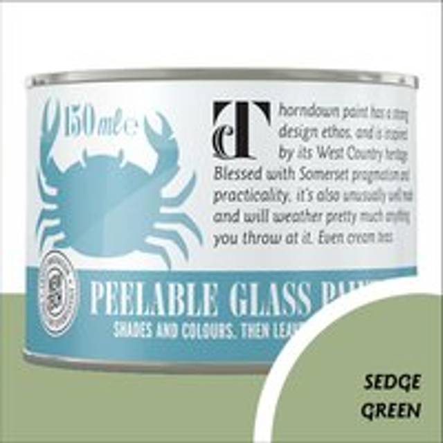 Thorndown Sedge Green Peelable Glass Paint 150 ml - Opaque, Green