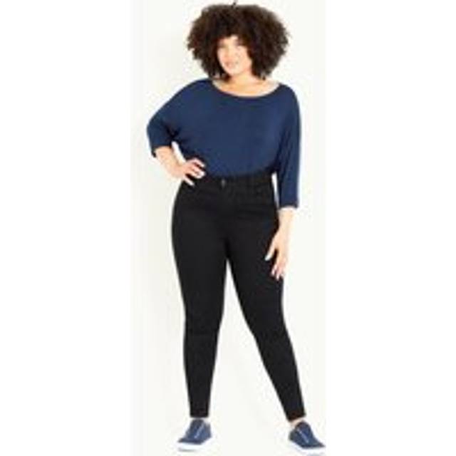 High Waisted Skinny Jeans - Black - 28L