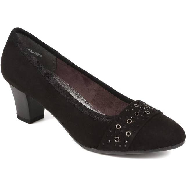 Embellished Court Shoe - PLAN38005 / 324 154 - Black - 7