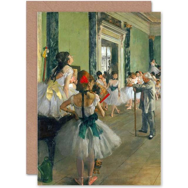 Edgar degas ballet class birthday blank greeting card with envelope