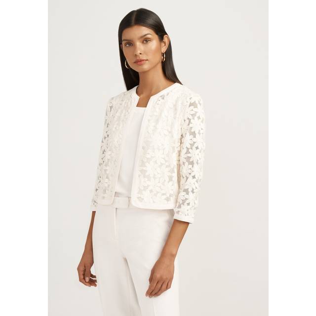 Anne Klein Women's Lace Cardigan Jacket- Clearance in Anne White size 16