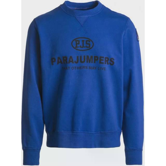 Parajumpers, Sweatshirts & Hoodies, Herr, S, Bomull, Rundhalsad sweatshirt - blue (S)