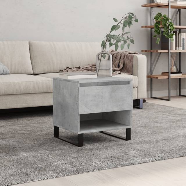 vidaXL Soffbord betonggrå 50x46x50 cm konstruerat trä