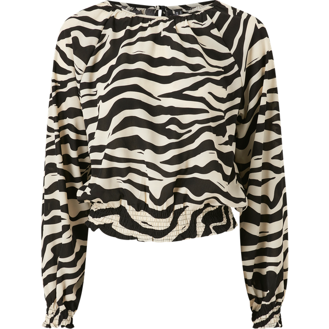 Vero Moda - Blus vmShilah Naja LS Short Top Wvn - Beige