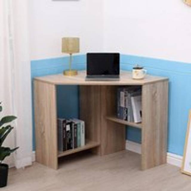 Wellington Oak Computer Desk PC Laptop Table Corner Home Office Study Gaming