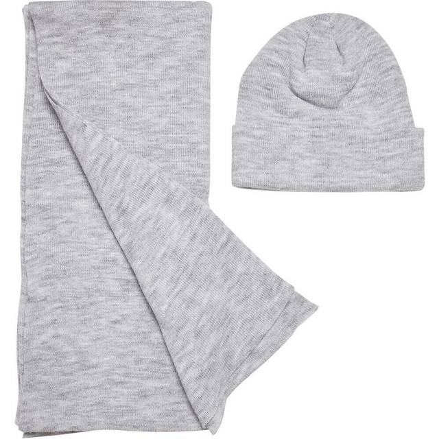 Recycled hat and scarf set Urban Classics Basic - Gris - One size