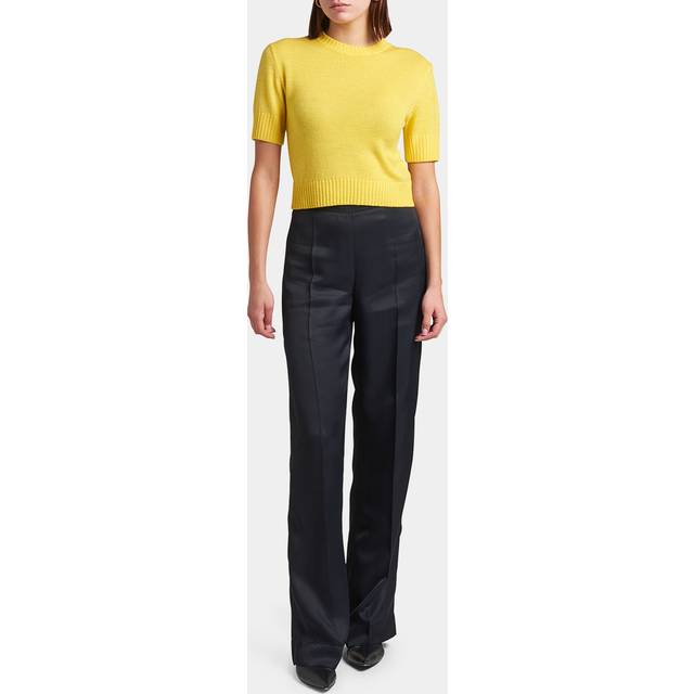High-Rise Wide-Leg Matte Fluid Trousers - NAVY - 42 DE (12 US)
