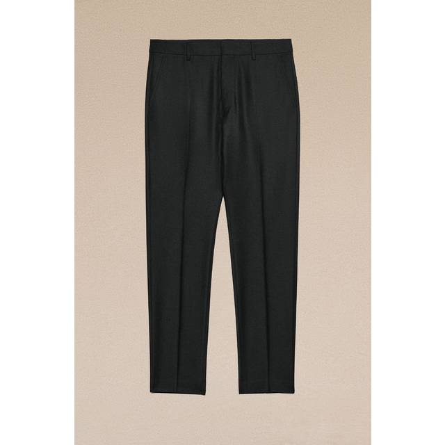 Ami Paris, Suit Trousers, male, Black, W38, Cigarette Cut Wool Trousers
