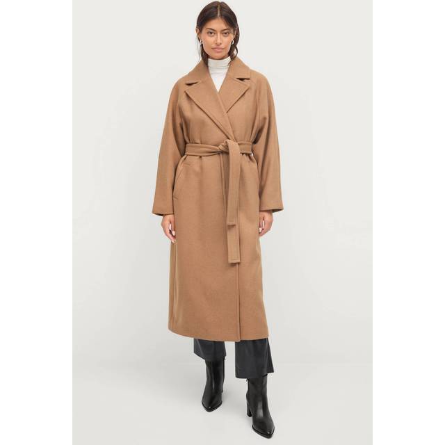 Ellos Collection - Dubbelknäppt kappa med bälte - Beige