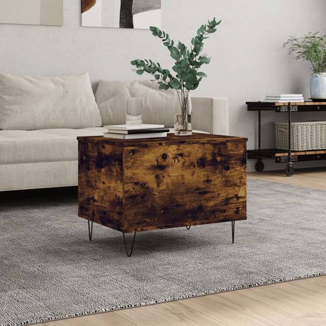 vidaXL Soffbord rökfärgad ek 60x44,5x45 cm konstruerat trä