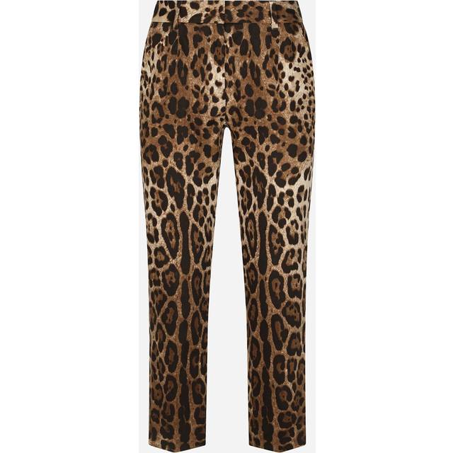 Dolce & Gabbana Leopard-print Drill Pants - Woman Pants And Shorts Animal Print 38
