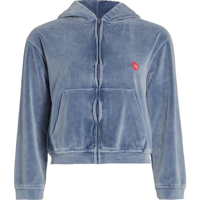 Hoodie en velours - Bleu - XS