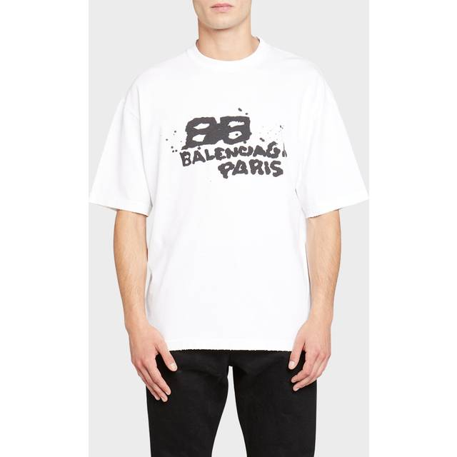 Balenciaga Hand-Drawn BB Icon T-Shirt Medium Fit - Black - Men's - - Cotton