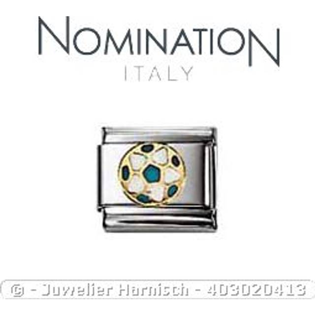 Nomination White And Blue Enamel Football Charm 030204/13 - Silver