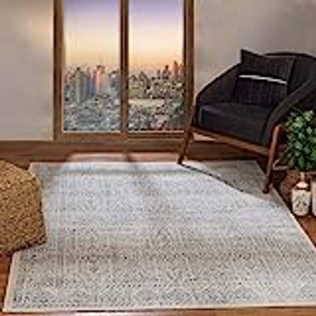 DANIA Vintage Traditional Oriental Boho Area Rug - Grey - 160cm x 215cm