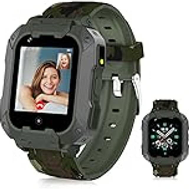 LiveGo 4G Smartwatch för Barn Med GPS-Spårare, HD-Pekskärm, Samtal, SMS, Videosamtal, SOS, Stegräknare - Smartklocka för Pojkar, Flickor, 6-12 (T28)
