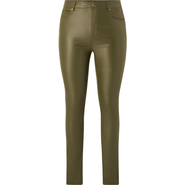Only Carmakoma - Jeans carAnne K Mid Waist Coated Dnm - Grön