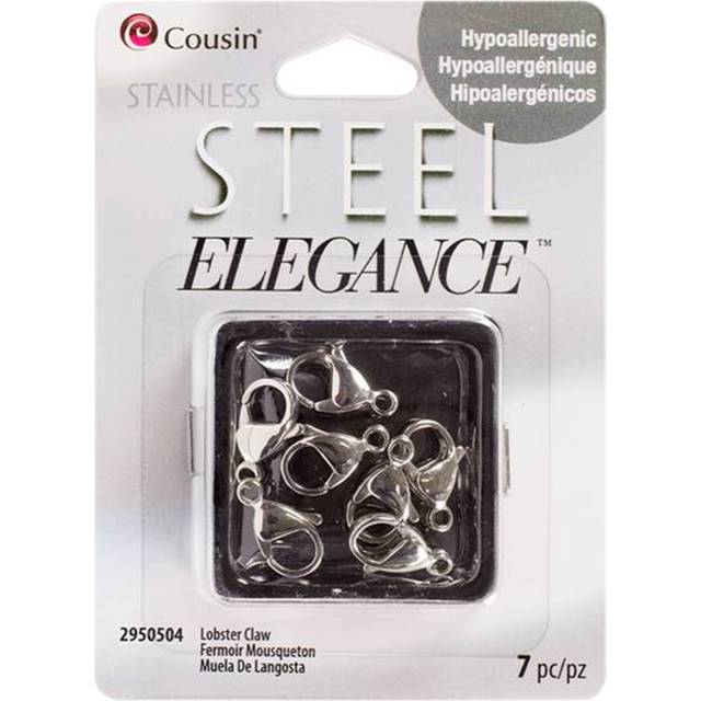 CousinDIY Stainless Steel Elegance Beads & Findings-Lobster Claw Clasps 7/Pkg SS29505-04