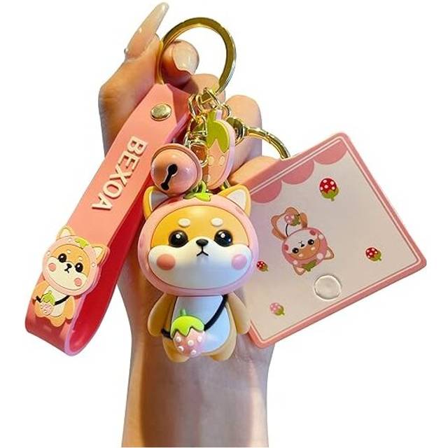 Cute keychain Kawaii Anime Keychains Accessories, Shiba Inu Handbag Charms Car Cartoon Key Chain for Girl Women