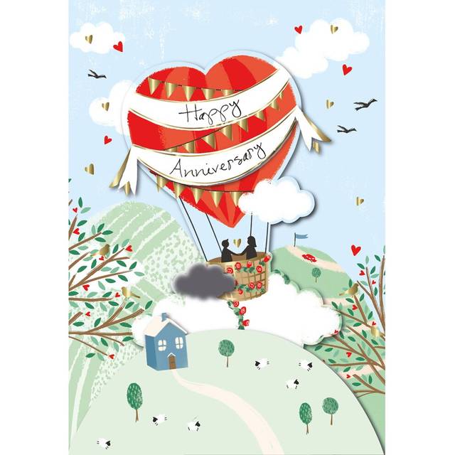 Happy anniversary hot air balloon pop up greeting card talking pictures cards