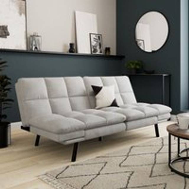 Luis Soft Chenille Clic Clac Double Sofa Bed - Grey