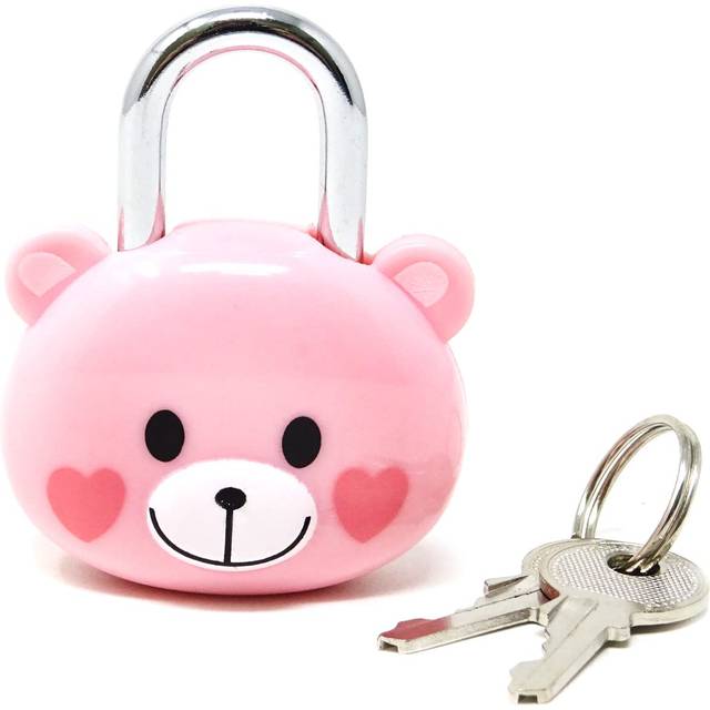 Honbay Cute Cartoon Animal Padlock Mini Bear Padlock Lock with Key - for Jewelry Box  Purse  Handbag  Backpacks  Cabinet  Treasure Chest  Suitcases  L