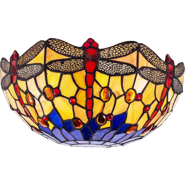 Tiffany by Tiff Wall Light Dragonfly Shade - Antique Brass Litecraft