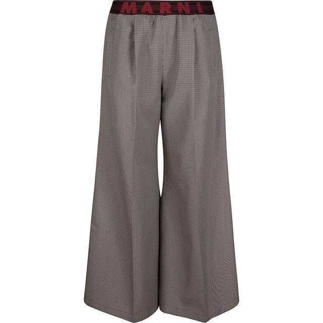 Marni pants in houndstooth wool blend - Burgundy - 40
