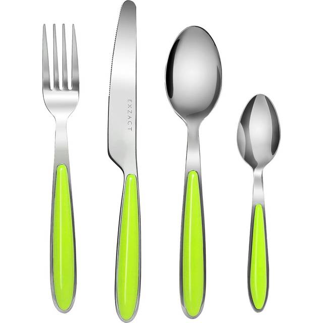 EXZACT Cutlery Set 24pcs Stainless Steel - with Rivet Craft Handles