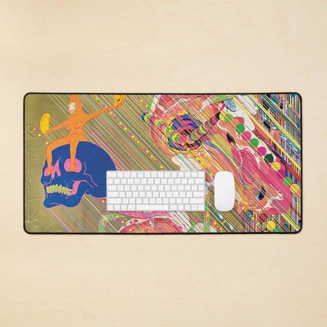 Desk Mat skull art Large Gaming Mouse Pad 35x16 inch