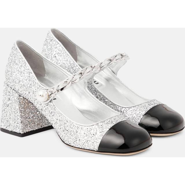 Miu Miu Glitter Mary Jane pumps - silver (UK 9)