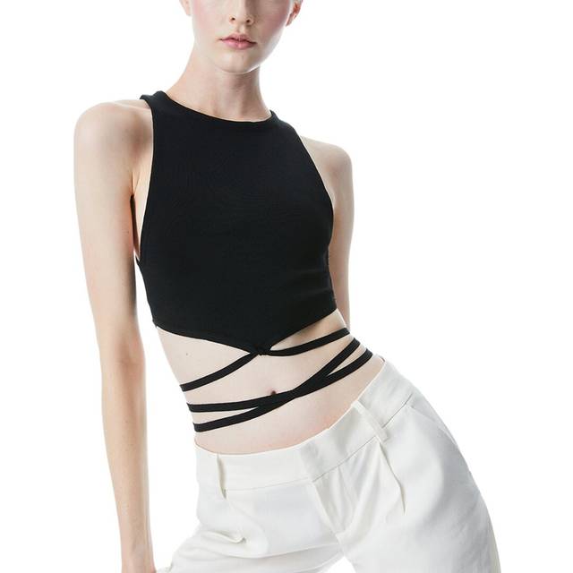 alice + olivia Latia Tie Waist Knit Tank