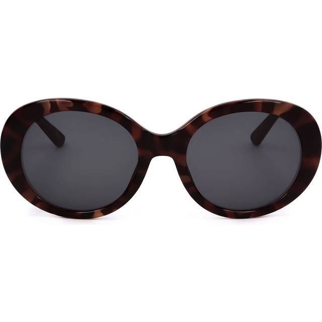 Karen Millen Oval Womens Dark Tortoise Grey KM5051 - Brown - One Size