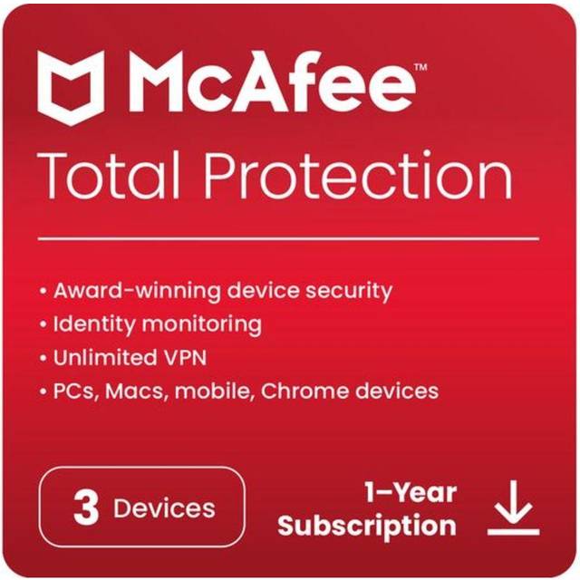MCAFEE Total Protection - 1 year for 3 devices (download)