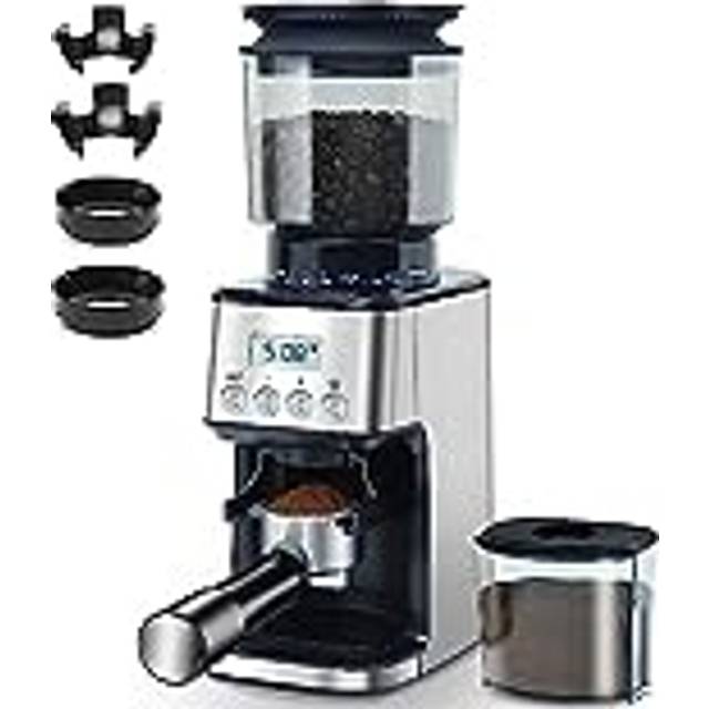 Homtone konisk malr-kaffekvarn elektrisk för filterhållare och behållare, 51 slipinställningar, justerbar kaffekvarn för dropp/häll/espresso/fransk press, antistatisk, 12 koppar