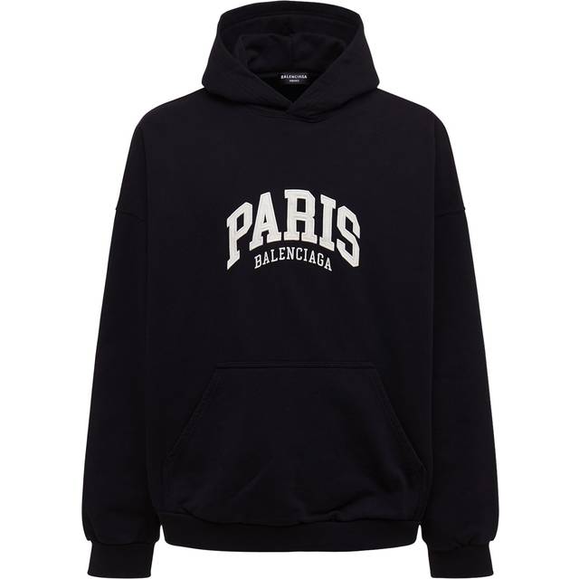 Balenciaga Cities Paris Hoodie Wide Fit - Black - Men's - - Cotton