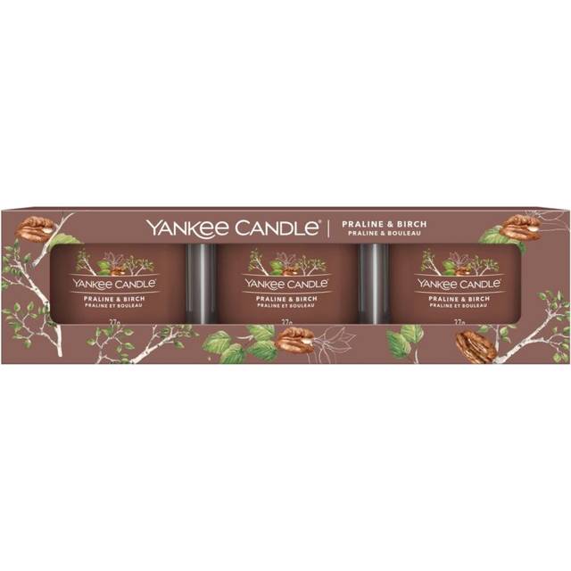 Yankee Candle Praline &amp; Birch Set Of Three Signature Filled Votives