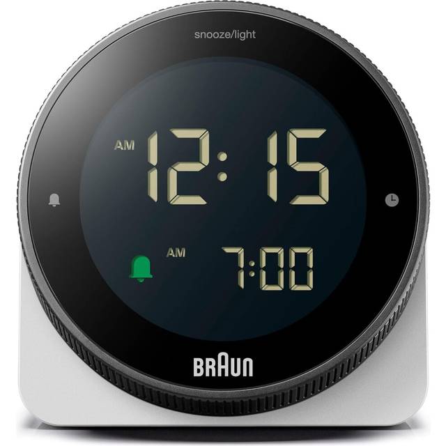 Braun BC24 Rotating Bezel Digital Alarm Clock, White