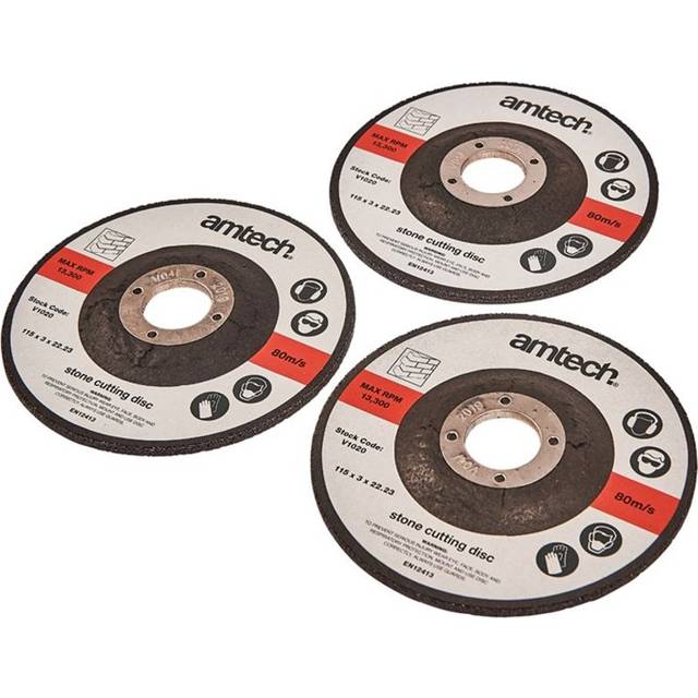 Amtech 3 Piece 115mm Stone Cutting Disc Set