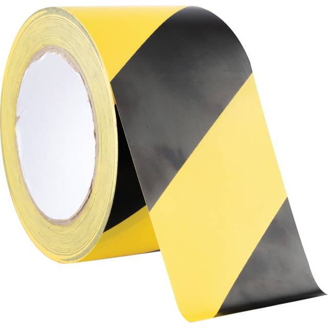 Avon 75mm Hazard Marking Tape Black & Yellow Adhesive - Black | Yellow