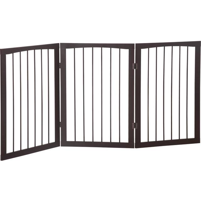 Pawhut Folding Pet Gate Fence Free Standing Child Safety Indoor Wood Durable | TJ Hughes