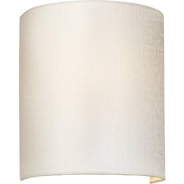 Elstead - LightBox Cooper Small Curved Wall Light Brass, Ivory Faux Silk Shade