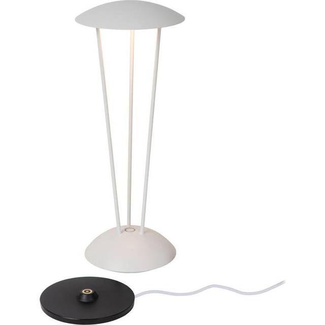 Renee Modern Rechargeable Table lamp Outdoor - led Dim. 2700K/3000K IP54 - wireless charging pad - White - Lucide