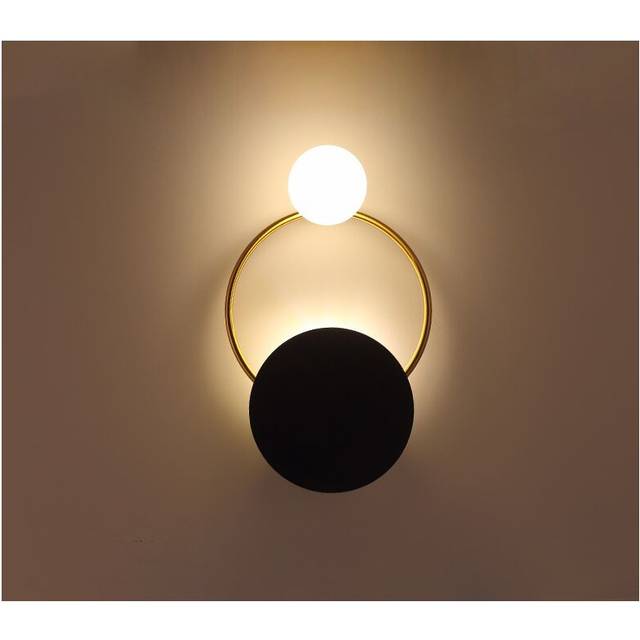 Modern Wall Light Retro Vintage Wall Lamp Minimalist Elegant Wall Sconce Creative Round Wall Light for Bedroom Office Black